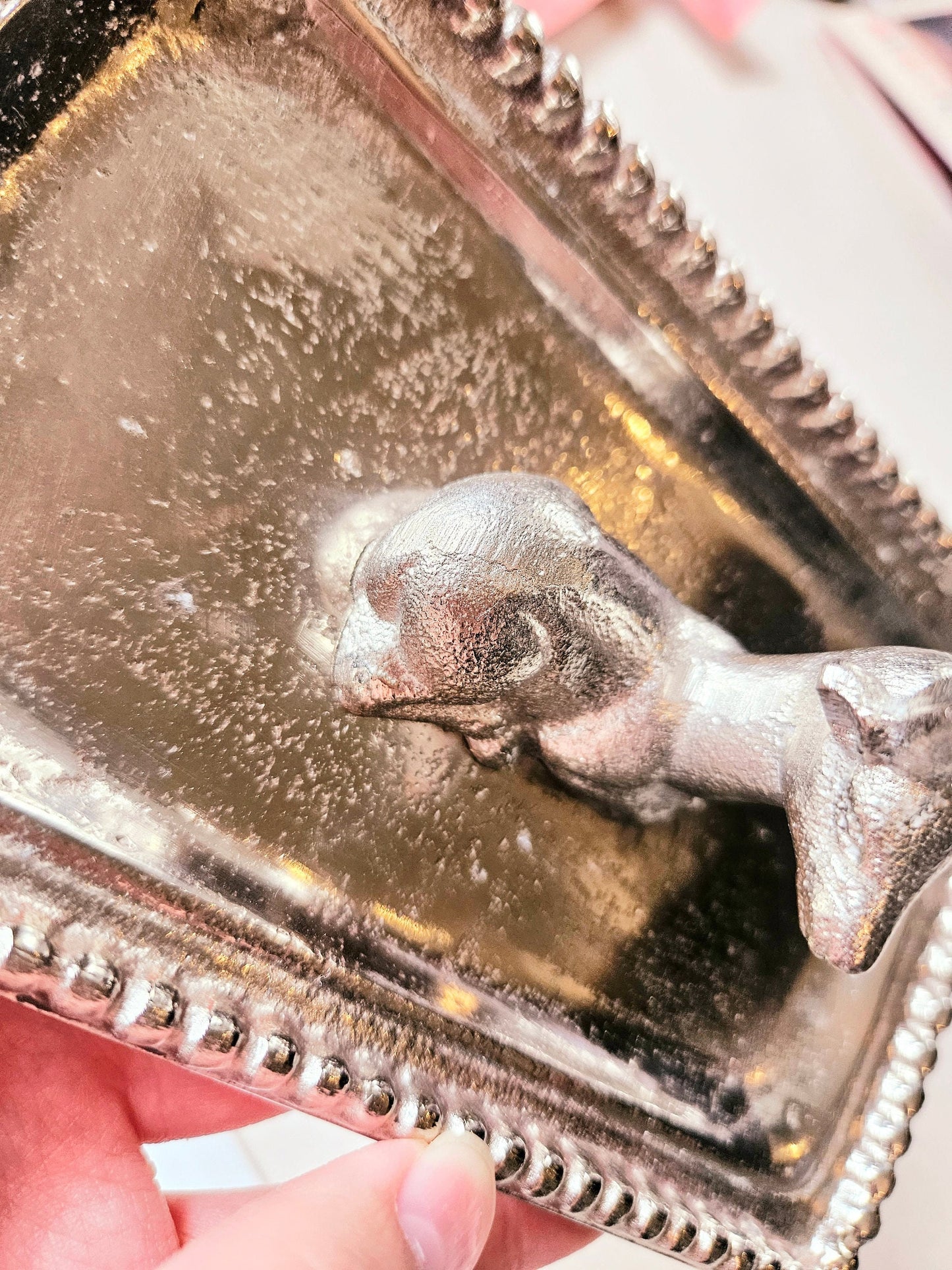 Vintage Collector's Silver Deer Jewelry Tray / Nut Tray