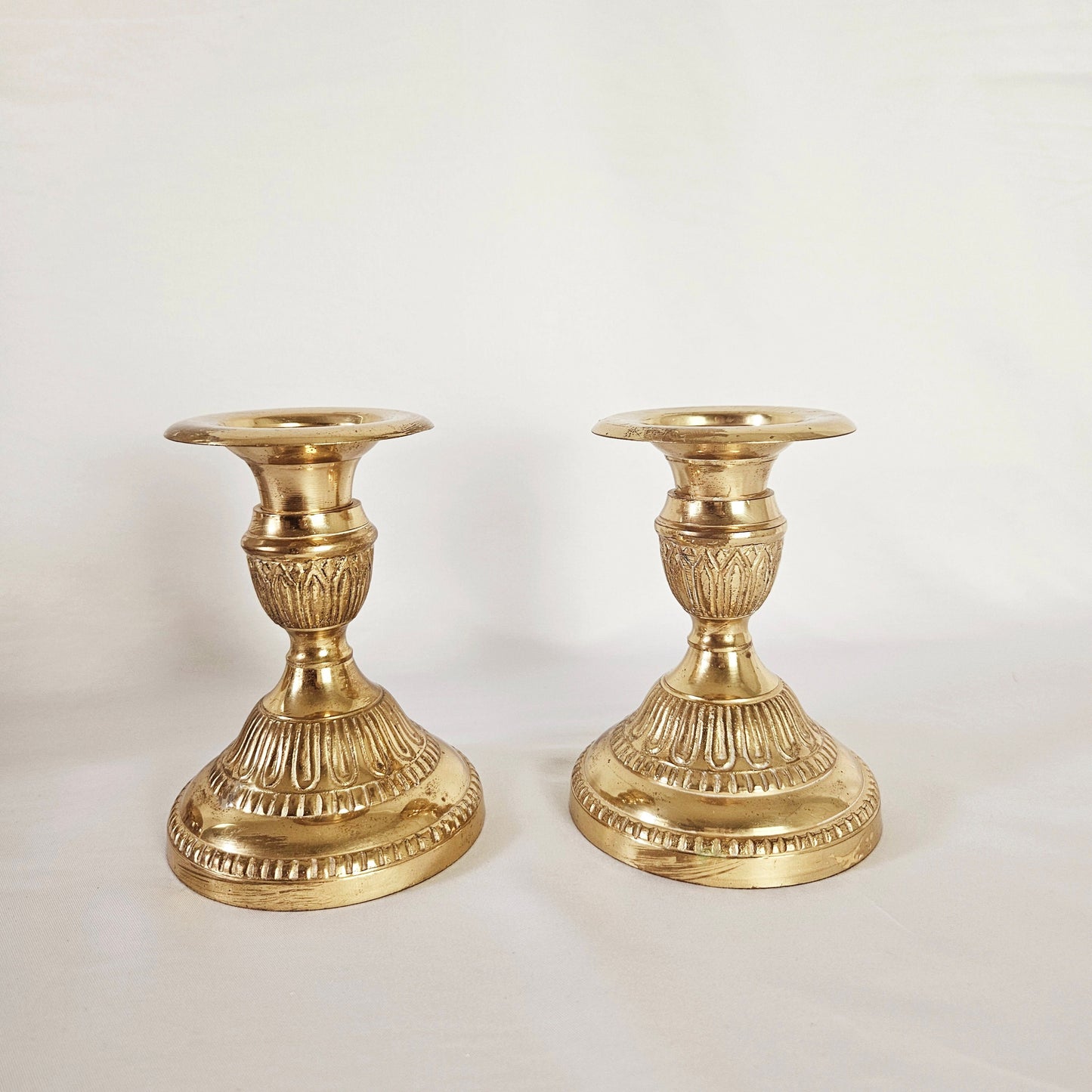 Vintage Decorative Brass Candlestick Holder Set