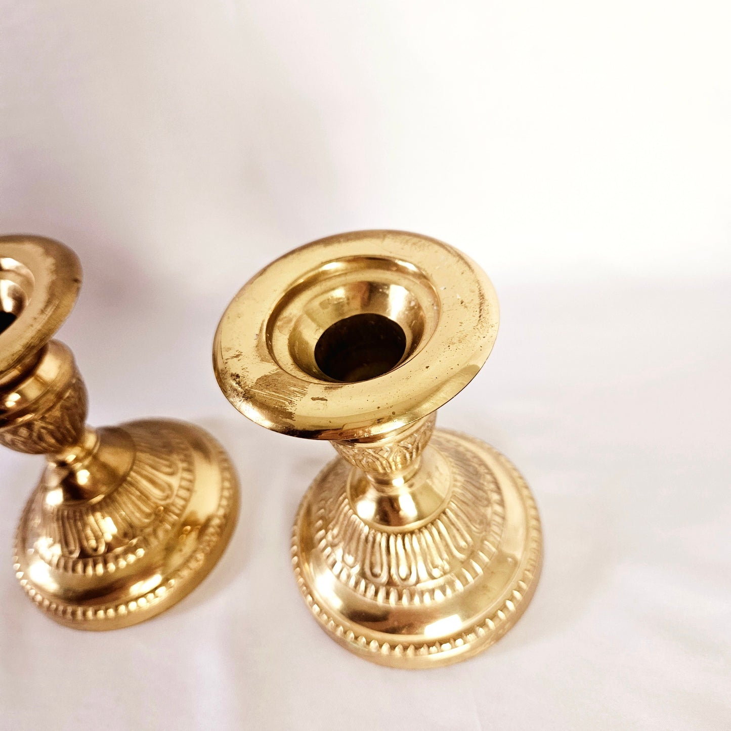 Vintage Decorative Brass Candlestick Holder Set