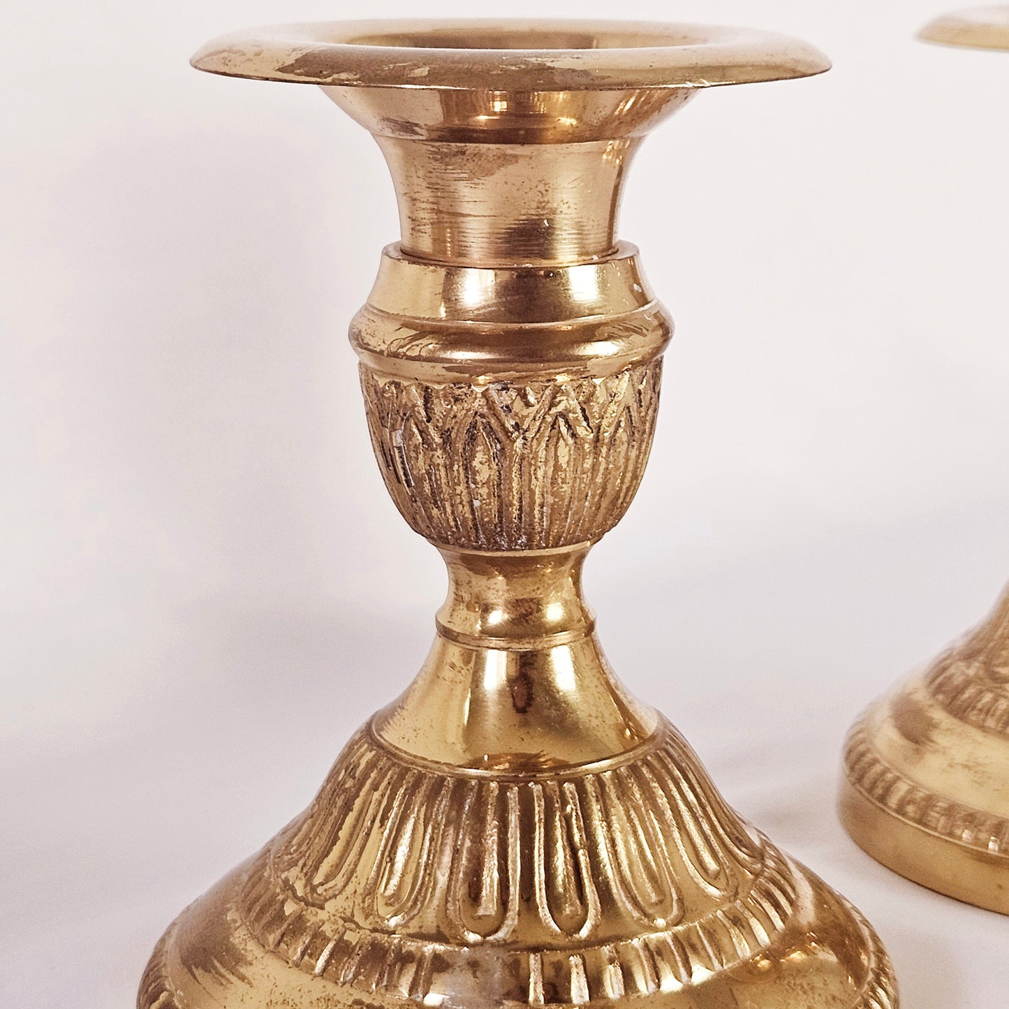 Vintage Decorative Brass Candlestick Holder Set