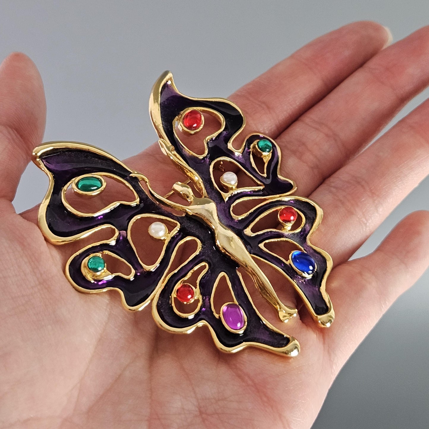 Vintage Multicolor Butterfly Fashion Brooch