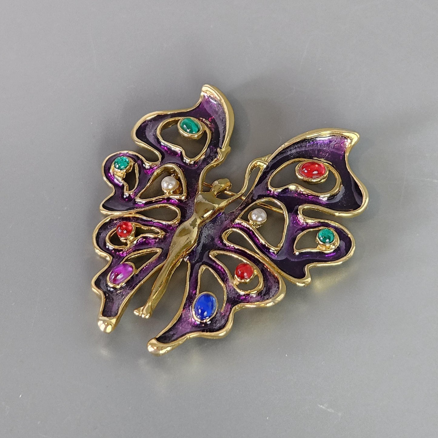 Vintage Multicolor Butterfly Fashion Brooch