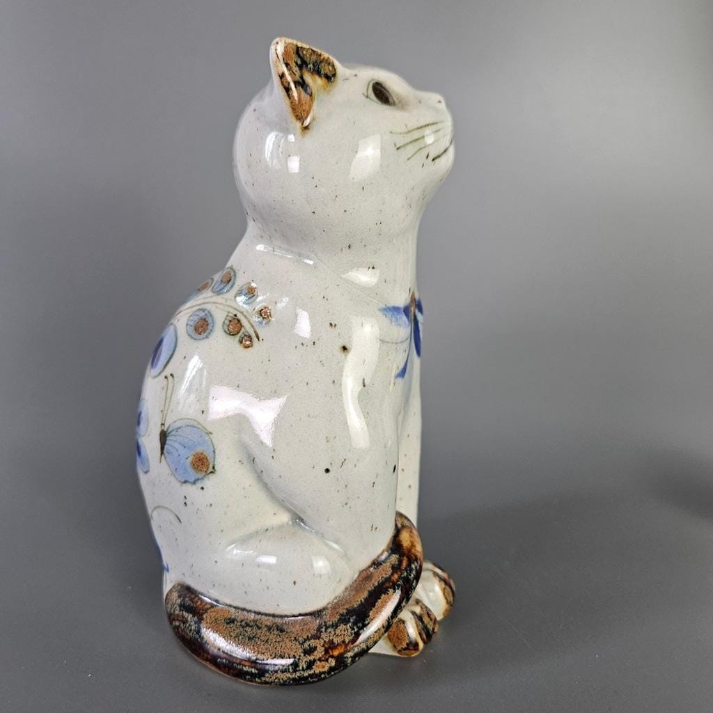 Vintage Hand Painted Cat Figurine