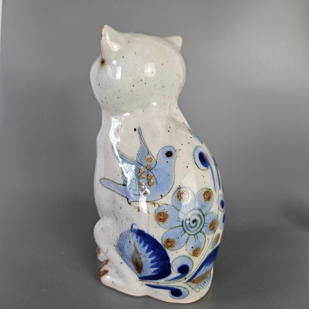 Vintage Hand Painted Cat Figurine