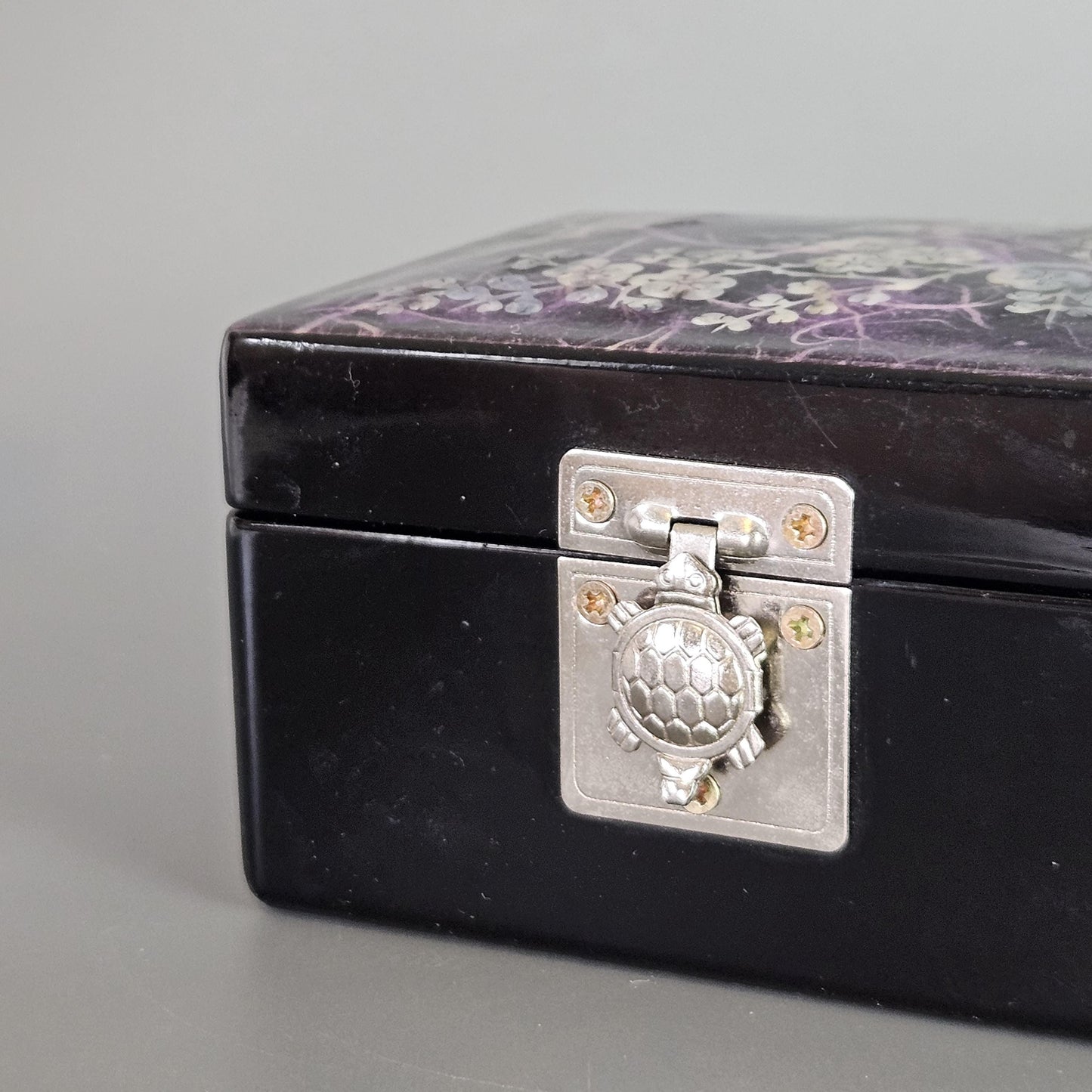 Vintage Abalone Inlay Lacquered Box