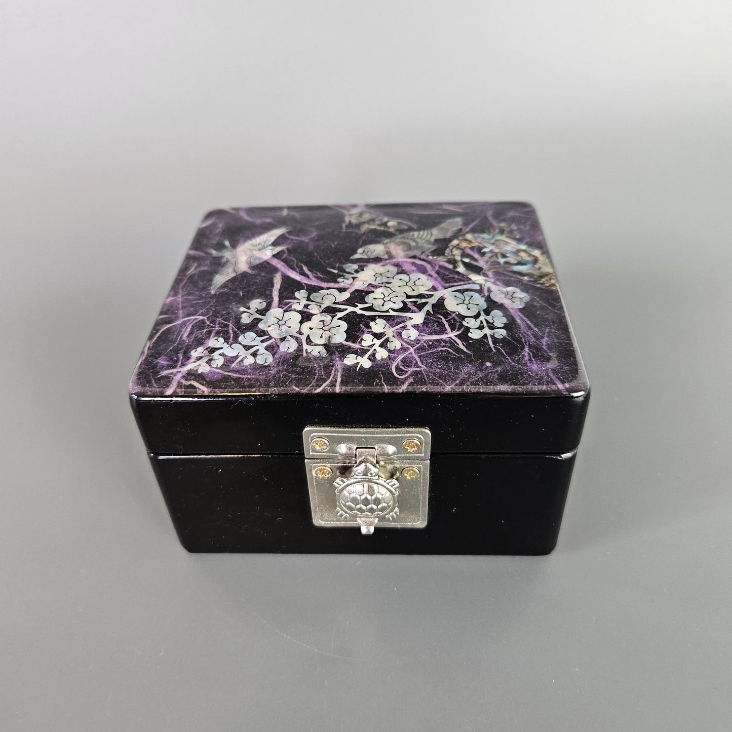 Vintage Abalone Inlay Lacquered Box