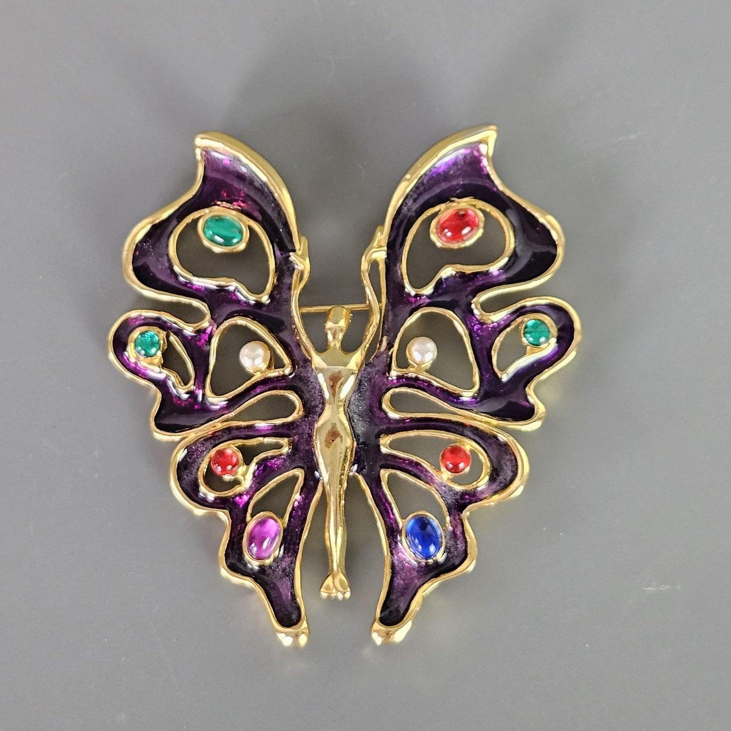Vintage Multicolor Butterfly Fashion Brooch