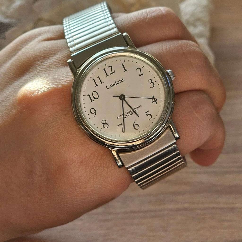 Vintage Analog Cardinal Watch Stretchy Band, Unisex