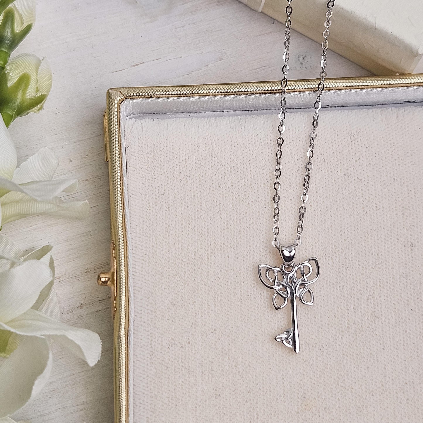 Celtic Butterfly Key 925 Pendant Necklace