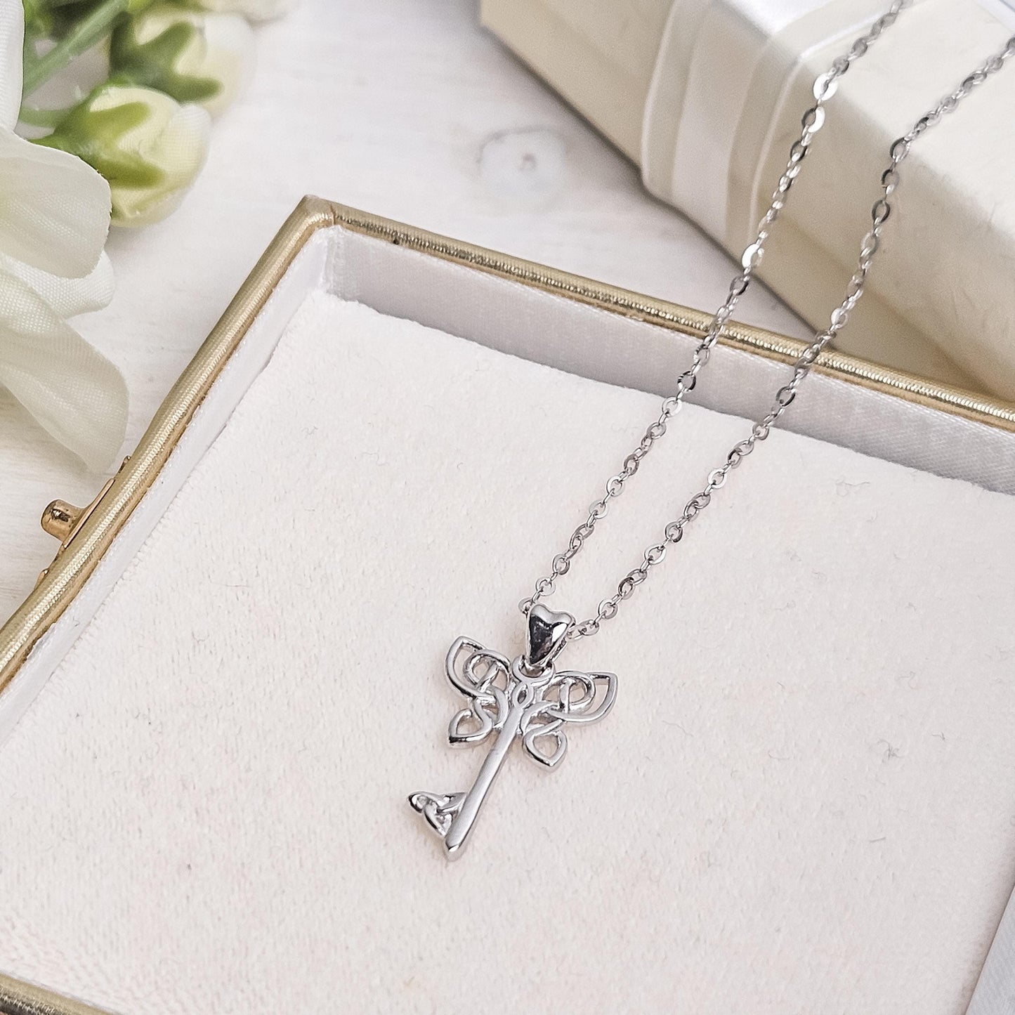 Celtic Butterfly Key 925 Pendant Necklace