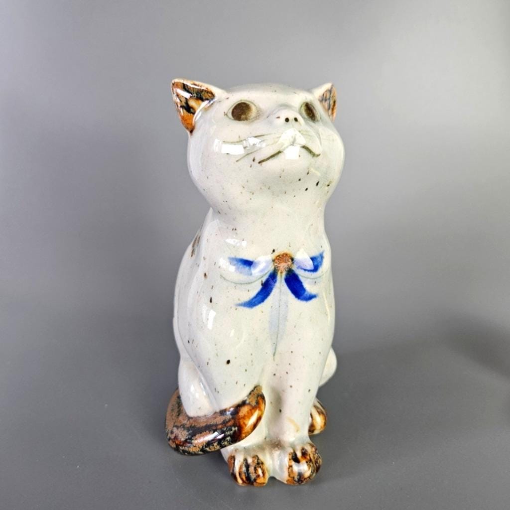 Vintage Hand Painted Cat Figurine