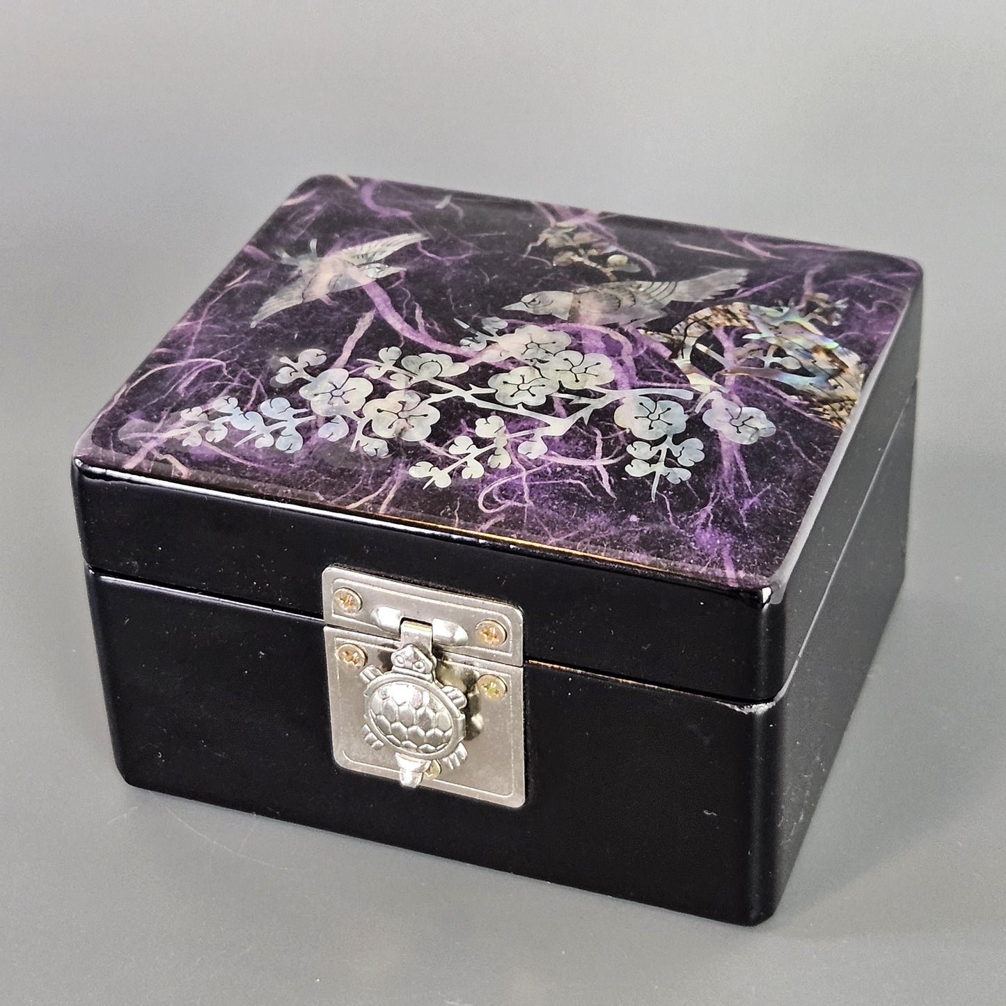 Vintage Abalone Inlay Lacquered Box