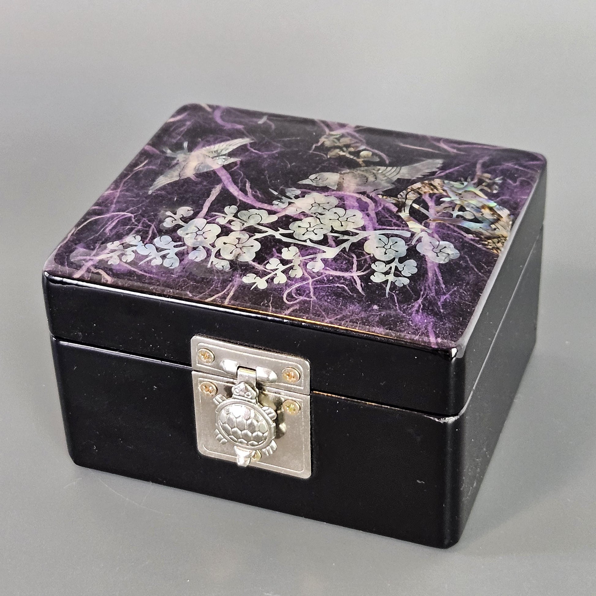 Vintage Abalone Inlay Lacquered Box