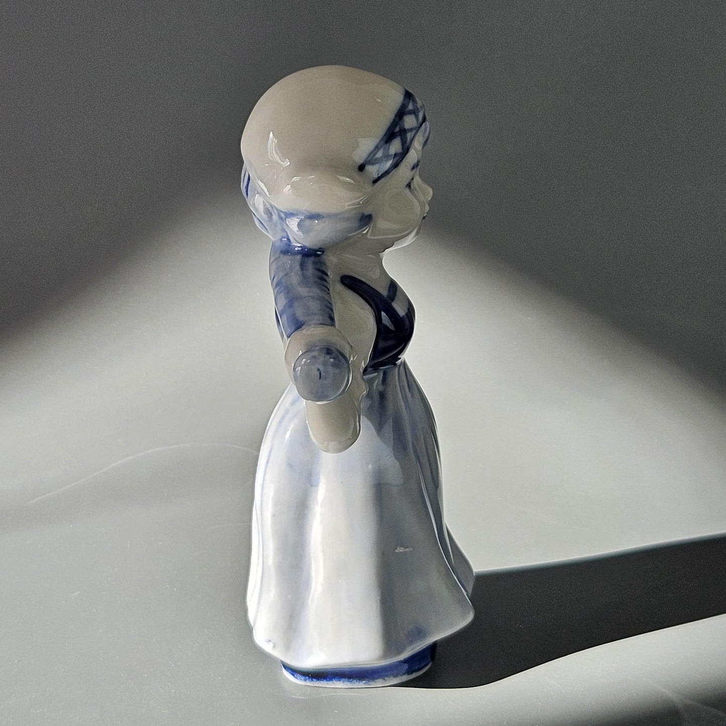Vintage Delft Blue & White Porcelain Dutch Girl Water Carrier