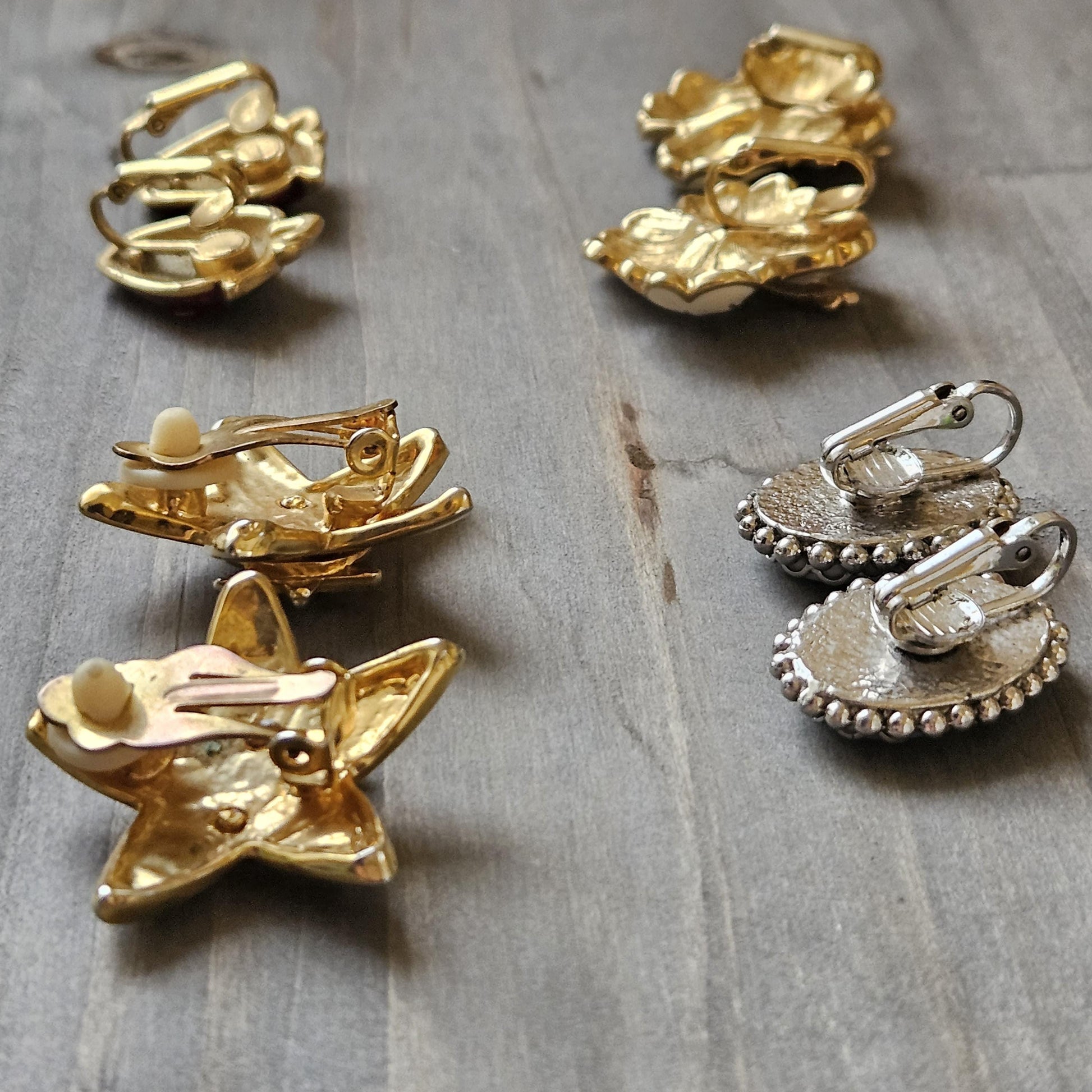 Vintage Clip-On Earrings, Flower, Strawberry, Star, and Holiday Designs